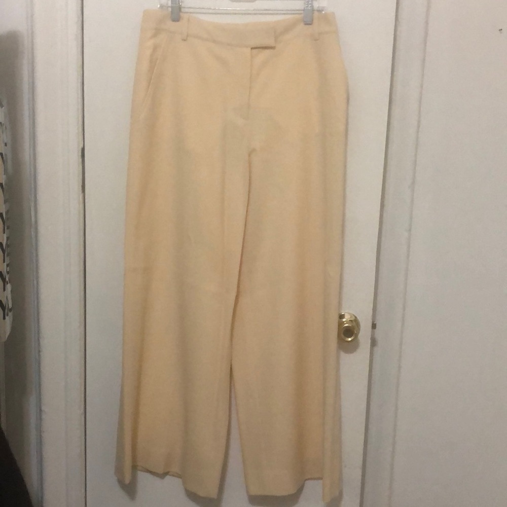 Vintage ivory John Galliano high-waisted wide leg trousers (US 10)